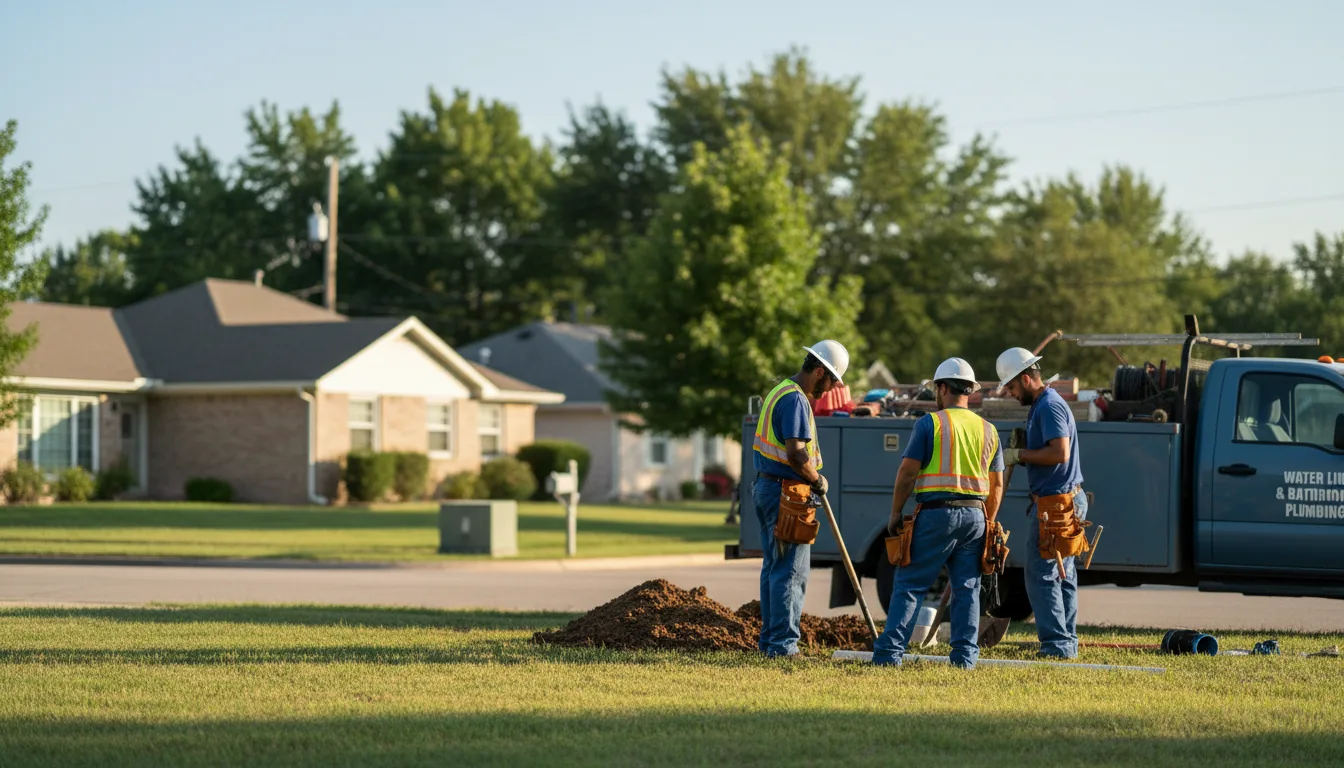 Residential water line and bathroom plumbing service in Trimble, TN
